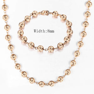 Davieslee 585 Rose Gold Jewelry Set For Women Braided Foxtail Link Chain Necklace Bracelet Set Wholesale Jewelry 2021 Gift LCSS1