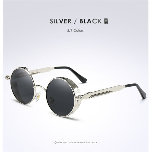 Round Polarized Sunglasses Gothic Steampunk Sunglasses Mens Womens Fashion Retro Vintage Brand Designer Sunglasses 2020