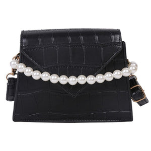 Popular Simple Female Daily Bag Casual Totes Bags Women Solid PU Crossbody Pearl Handle Female Shoulder Handbags