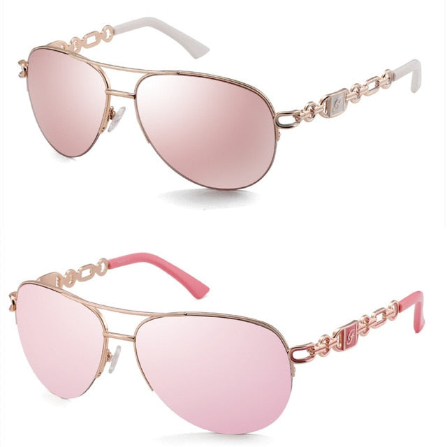 FENCHI Pink Sunglasses Women 2021 Pilot Vintage Female Sun Gasses UV 400 White Shades Zonnebril Dames Oculos Feminino De Sol