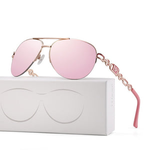 FENCHI Pink Sunglasses Women 2021 Pilot Vintage Female Sun Gasses UV 400 White Shades Zonnebril Dames Oculos Feminino De Sol